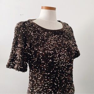 NINA LEONARD Velvet and Sequin Dress